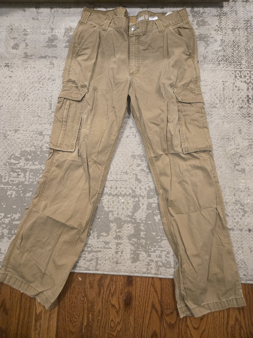 Carhartt Men's Khaki Cargo Pants - Light Tan Utility Style